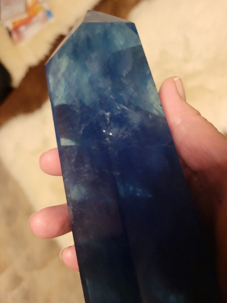 Crystal Blue Obsidian Obelisk 7&quot; Tall.  (Value $300)