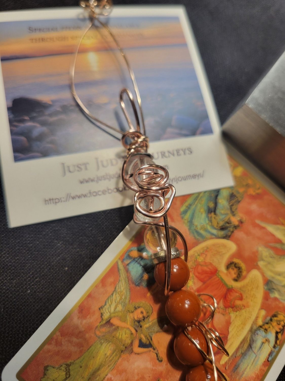 2025 Wire Clear Quartz/Jasper Icicle Tree Ornaments (One Piece) Created by Judy