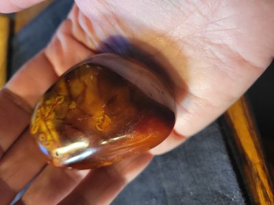 Crystal Carnelian Medium Palm Stone -Smooth Crystal Carnelian Medium Palm Stone -Smooth