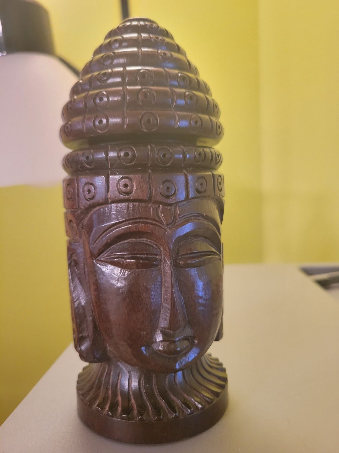 Wooden Screw-Top Buddha Storage Jar -(India)  6 inches WAS$65.00