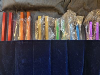 Sacred Geometry/Solfeggio Energy Tuner Set- 6 Forks with Roll Pouch