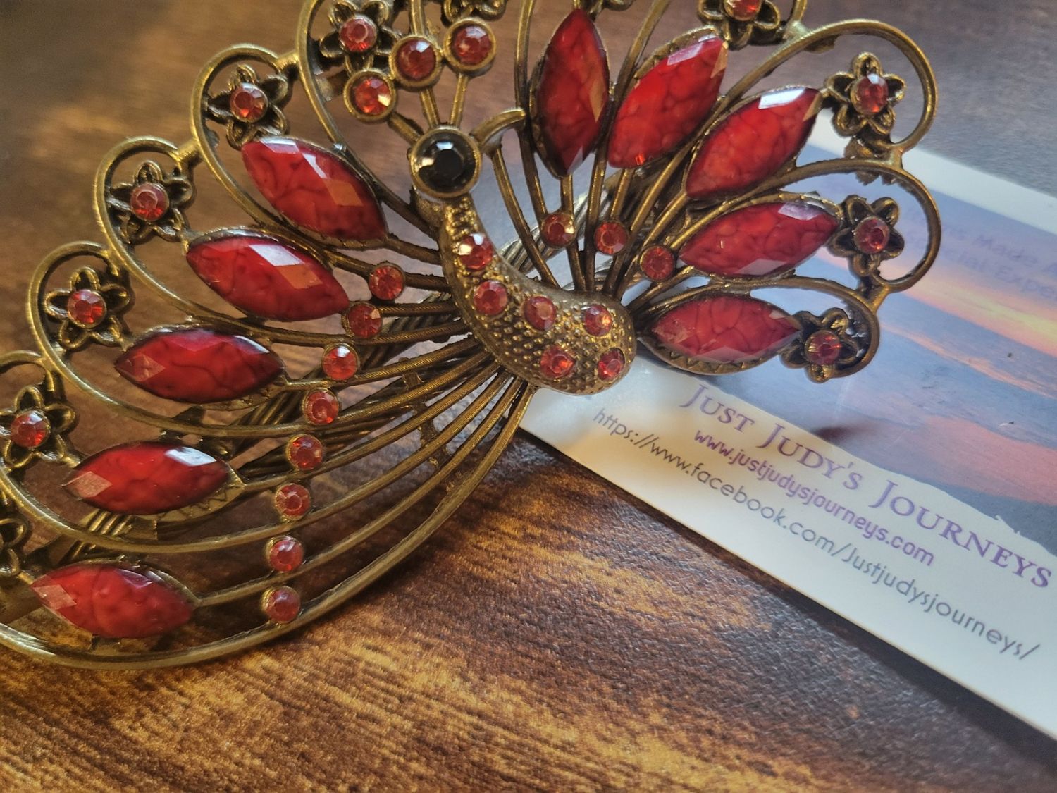 Metal Colorful Peacock Hairclip 4.5 inches.