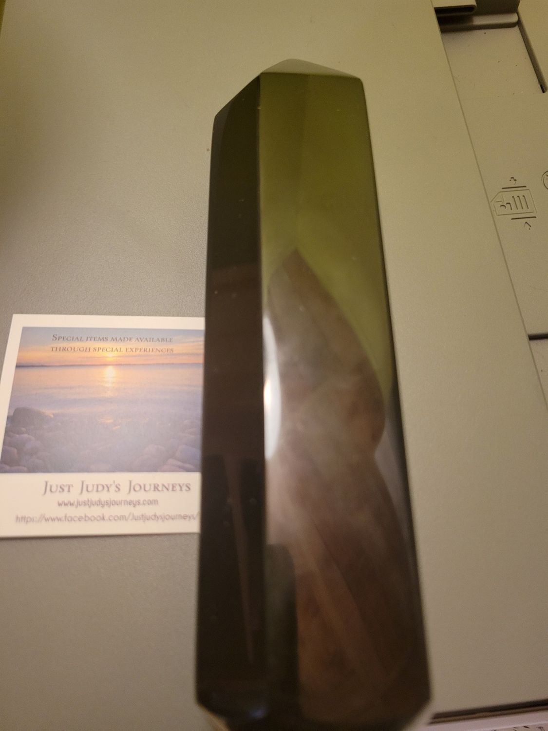 Crystal Large Black Obsidian Pencil Point 8&quot;! WAS $350Plus