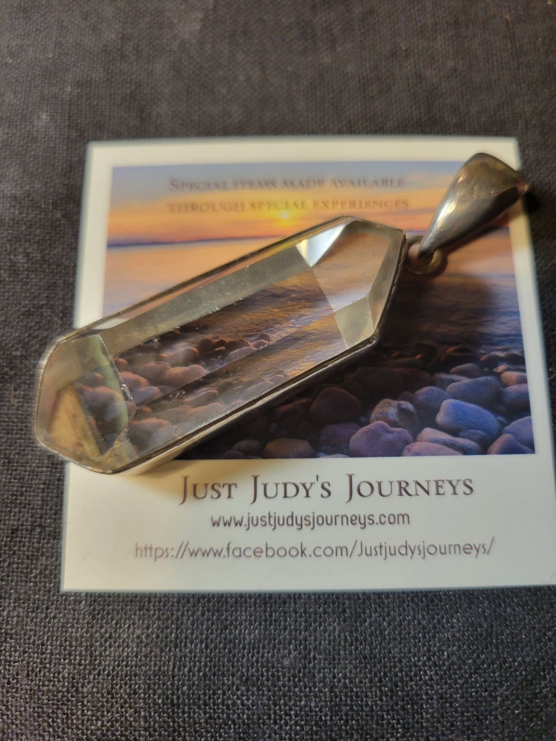 Pendant Sterling Silver with Faceted Clear Quartz- Beauty!