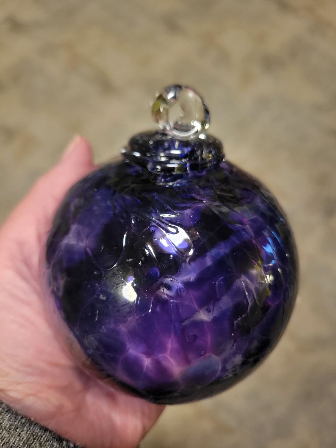 Witches Glass Hanging Ball Purple (Poland) Beautiful!!