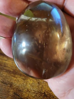Crystal Smoky Quartz Smooth Medium Palm 3.8 ozs