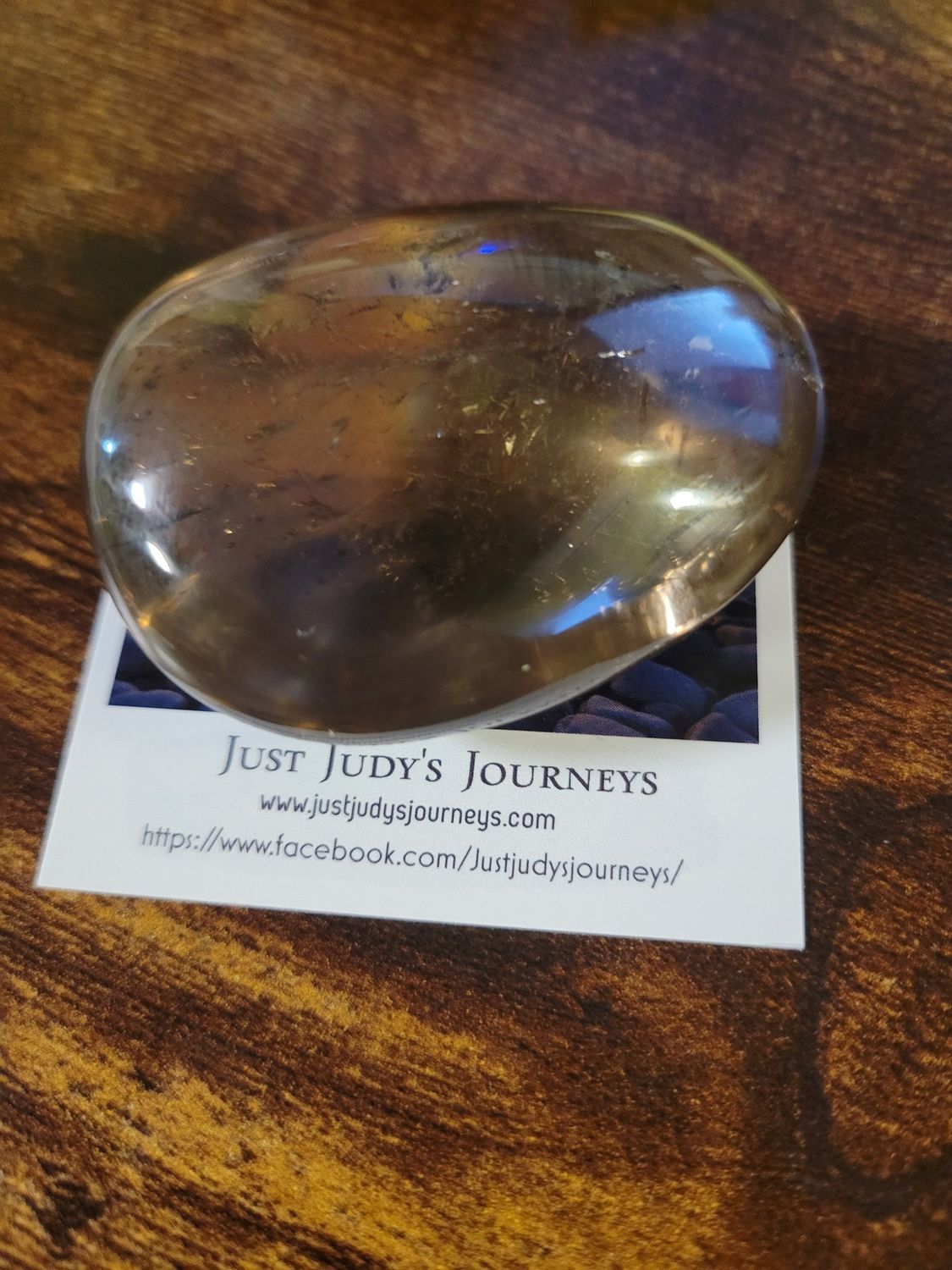 Crystal Smoky Quartz Smooth Medium Palm 3.8 ozs