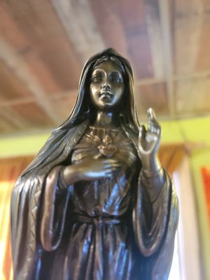 Statue Sacred Heart of Mary -Cold Cast Resin(bronze color finish)  8inches WAS $95.00