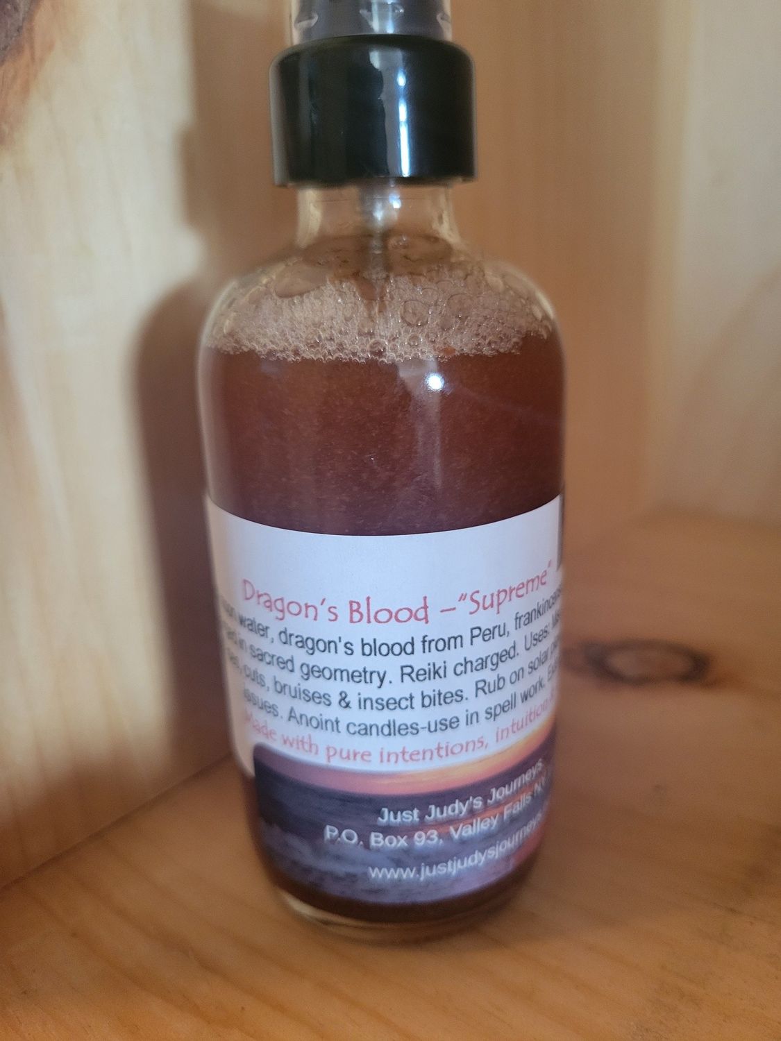 Judy&#39;s  Dragons Blood Blend-Supreme 4oz glass bottle