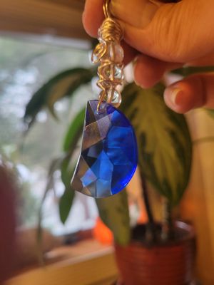 Pendant Blue Moon Prism/with Clear Quartz - Created by Judy