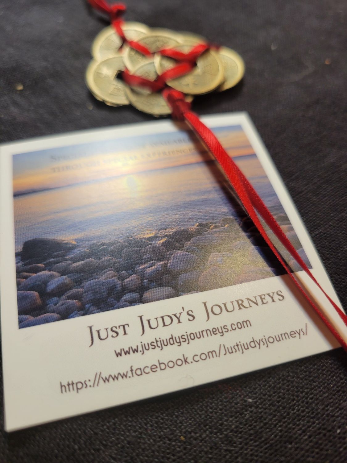 Lucky Coin/Prosperity Flower Feng Shui Ribbon Hanger -Created by Judy