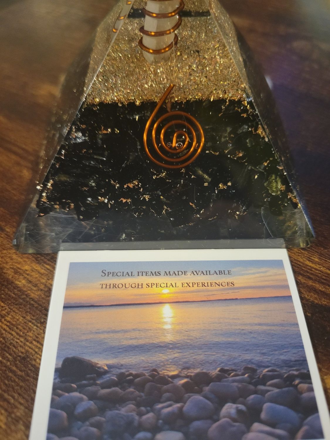Crystal Black Tourmaline/Copper Pyramid 3inches. WAS $ 60