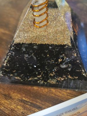 Crystal Black Tourmaline/Copper Pyramid 3inches. WAS$60