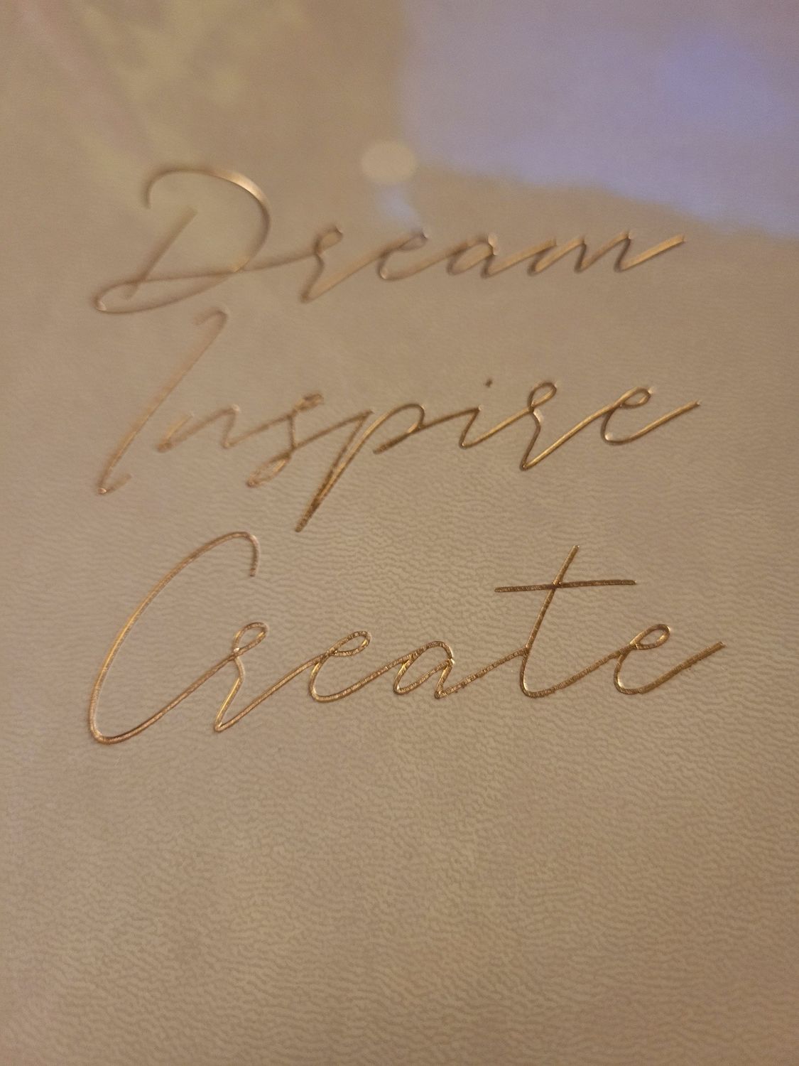 Journal/Notebook-Tan "Dream, Inspire, Create" Soft Cover 6x8