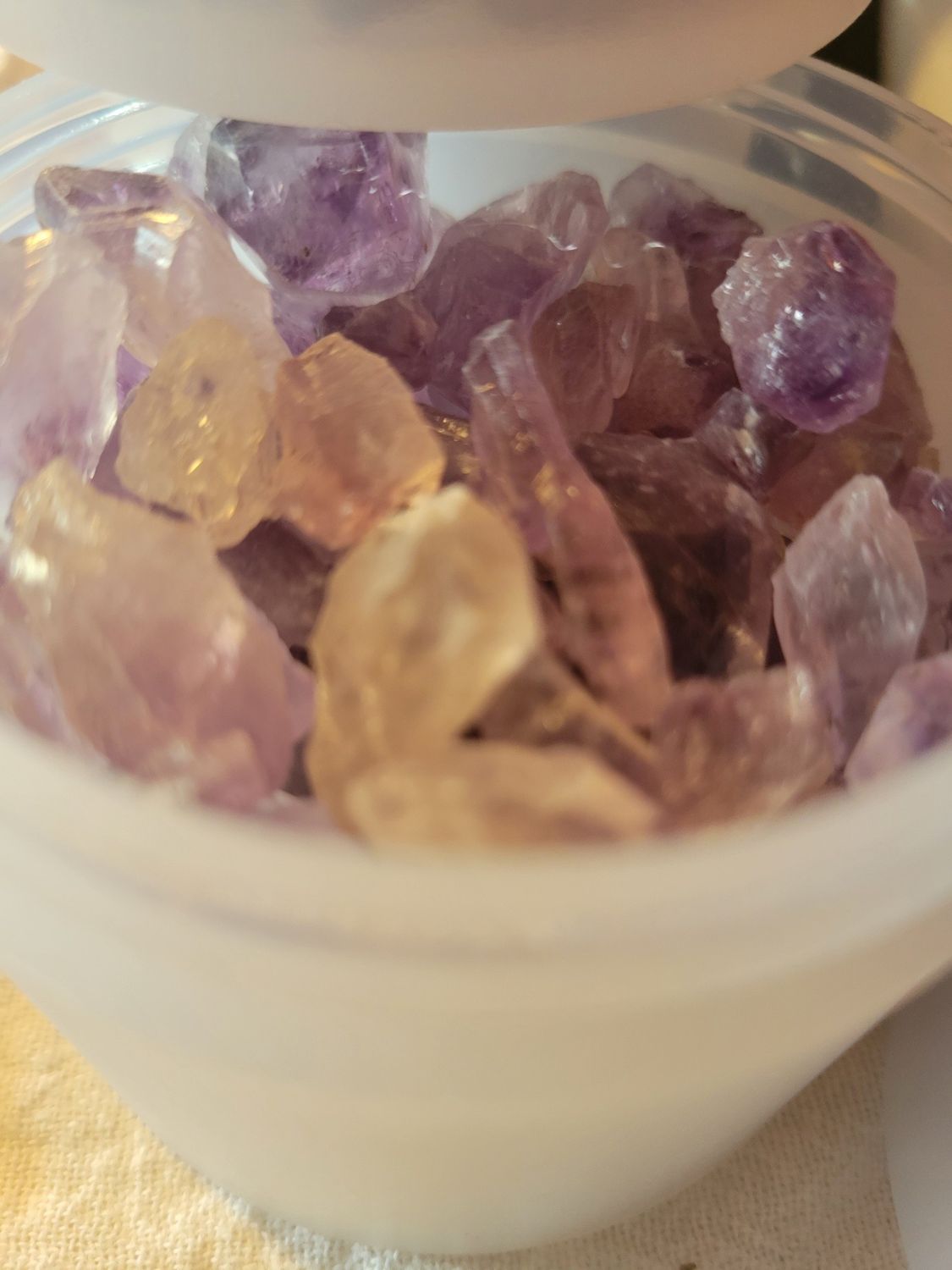 Crystal Amethyst - Small/Medium Rough Points- Jar full.