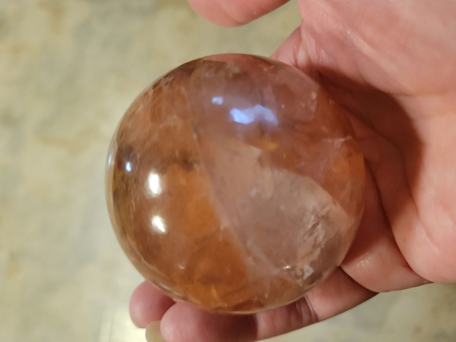 Crystal Sphere Ferruginous Quartz 15 ozs!