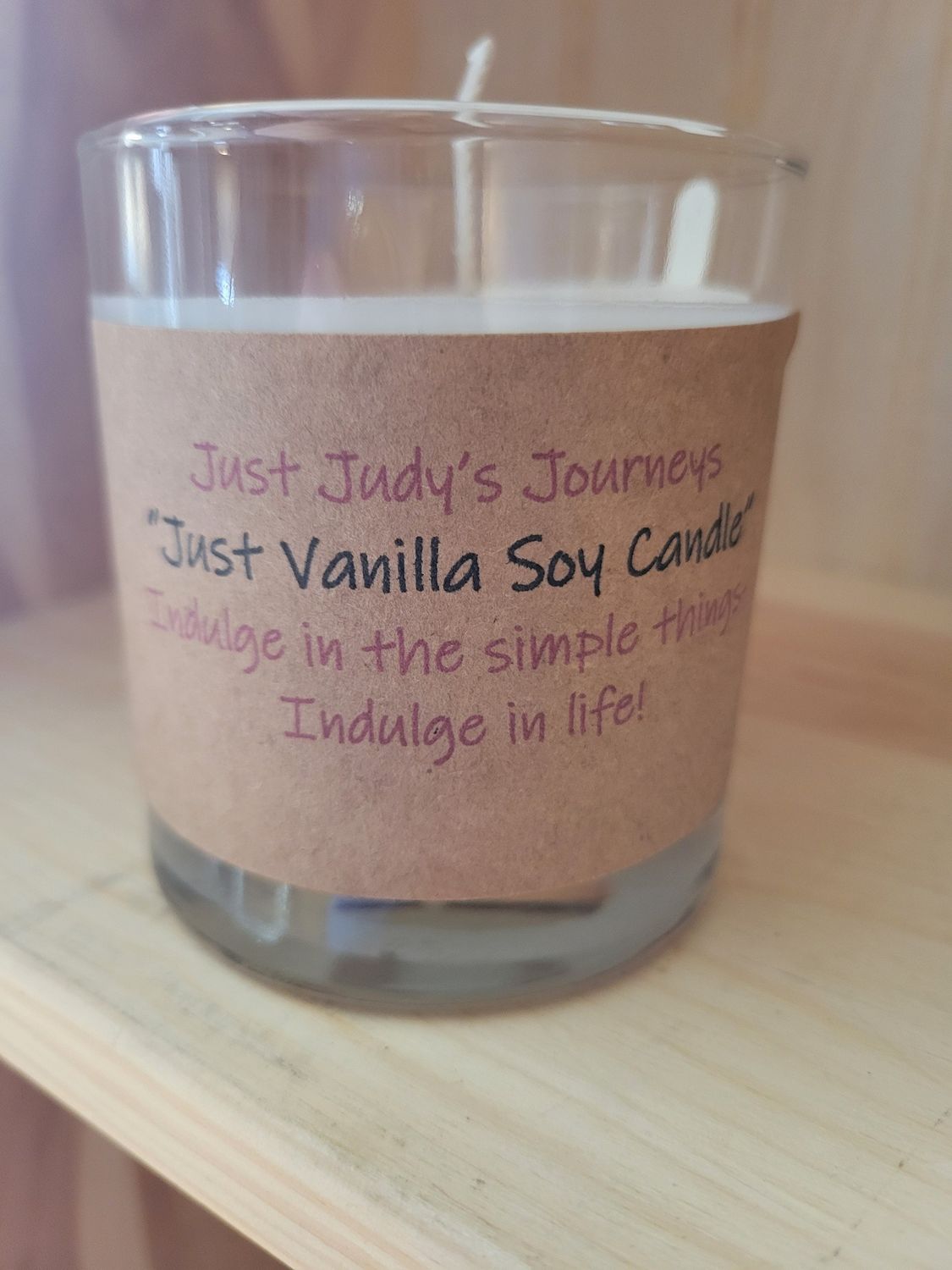 Judy's Soy Candle -Indulgence- "Just Vanilla"  (Reg size)