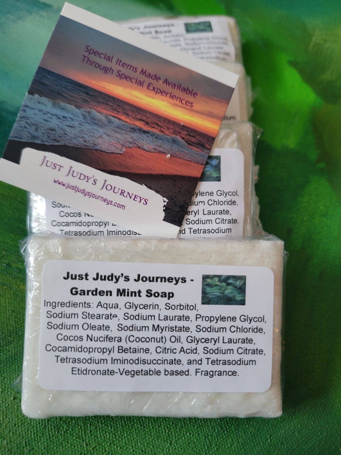 Soap-Judy's Garden Mint Soap Bar 2.2oz-2.5 oz ( 62-70gms)