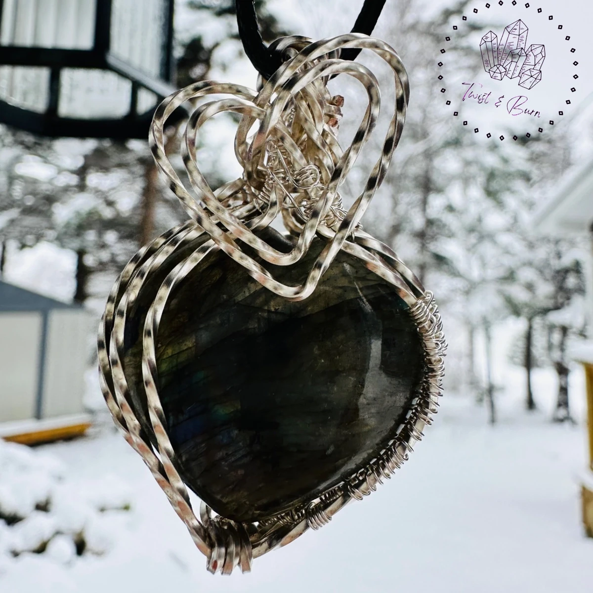 Pendant Labradorite Heart -Created By JanelleWAS$100
