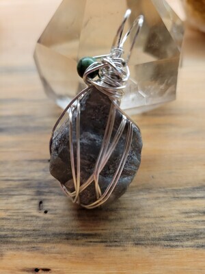 Pendant Rough Green Emerald(with ruby zoisite bead)  - Created by JudyWAS$65