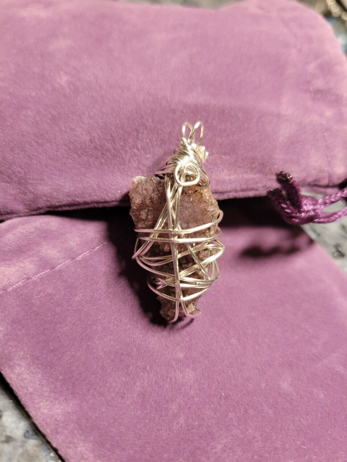 Pendant Amethyst Rough Druzy - Created by JudyWAS$40