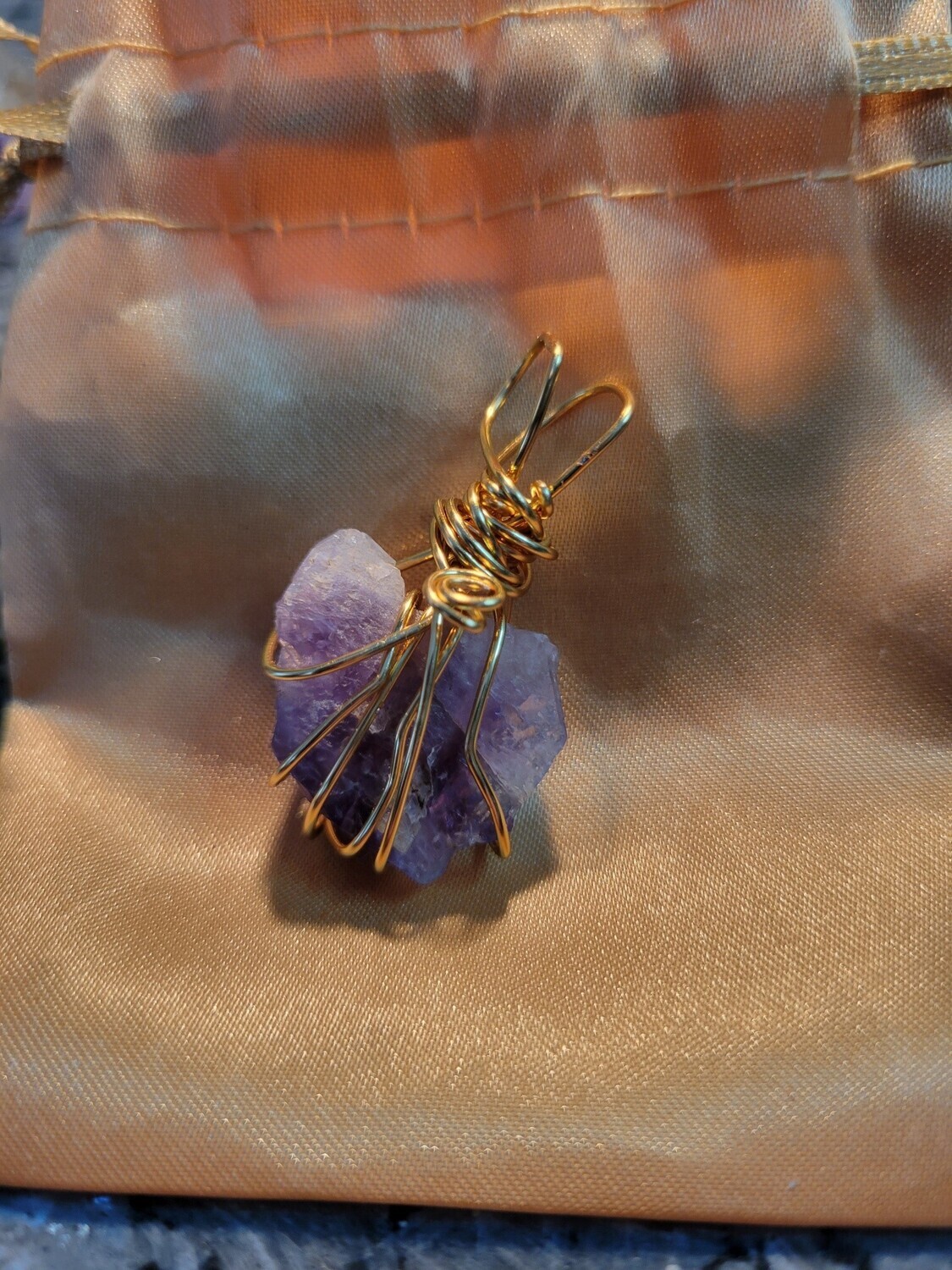 Pendant Amethyst Heart - Created by Judy