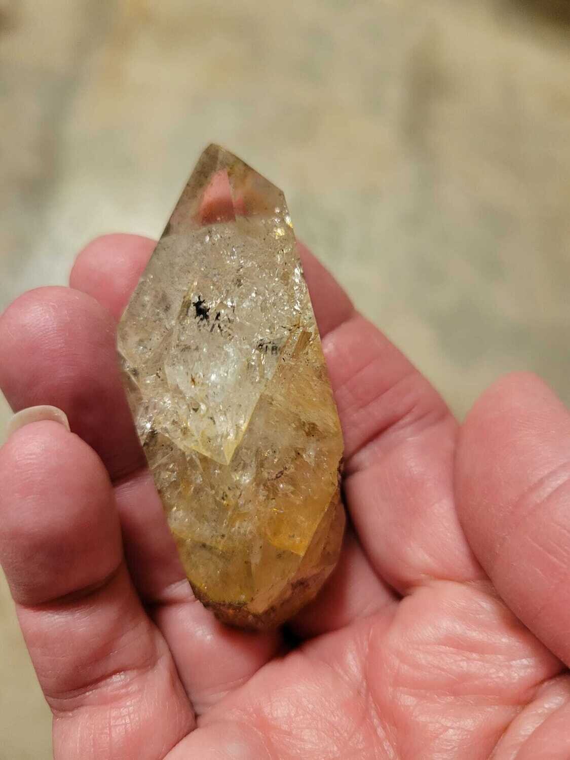 Crystal Herkimer Quartz Golden Healer Point 56gms