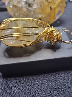 Pendant Herkimer Quartz (gold) - Created by JudyWAS$145