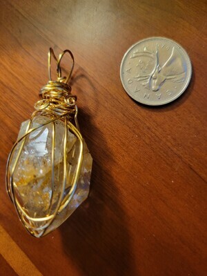 Pendant Herkimer Quartz Point(gold) - Created by JudyWAS$125