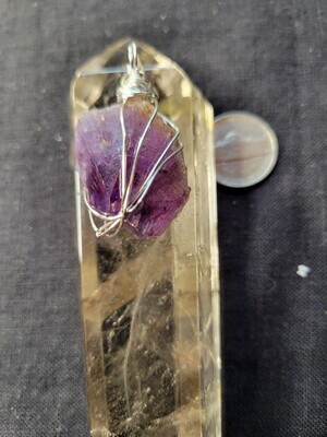 Pendant Amethyst Chunk point- dark  - Created by Judy WAS$48