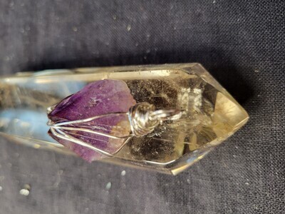 Pendant Amethyst Chunk point- dark  - Created by Judy WAS$48