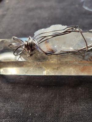 Pendant Blue/Clear Dumerorite (rough) - Created by Judy WAS$65