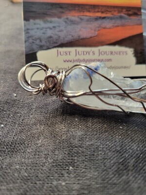 Pendant Blue/Clear Dumerorite (rough) - Created by Judy WAS$65
