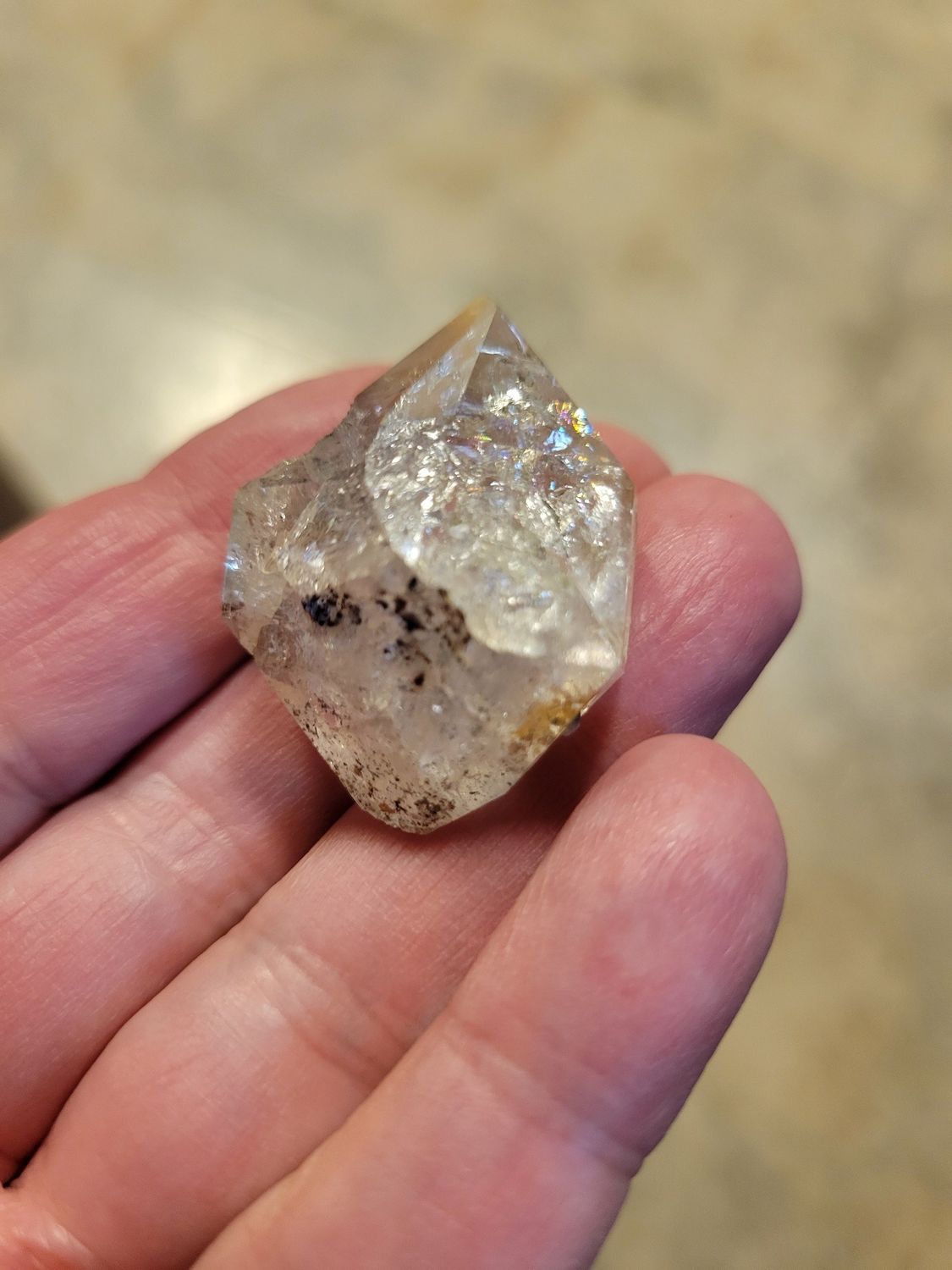 Crystal Herkimer -Clear with Inclusions of Carbon &amp; Golden 22gms
