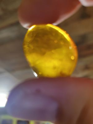 Crystal Amber Round- Dominican Republic