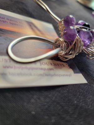 Judy's Hand-Designed Cross - Amethyst &amp; Black AgateWAS$65