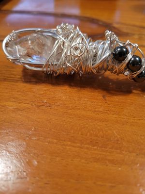 Judy's Hand-Designed Wand - Brandberg Quartz and hematiteWAS$125.