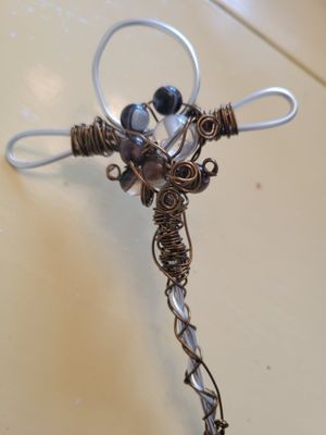 Judy's Hand-designed Ankh Cross - Tibetan Agate WAS$68