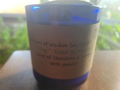 Judy's Soy Candle -Zodiac Virgo (Large), Chocolate/Lemon-Dark Blue Vessel