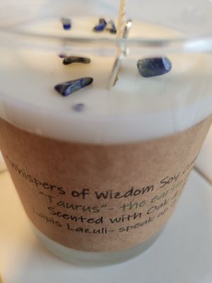 Judy's Soy Candle -Zodiac Taurus (oak/amber scent)