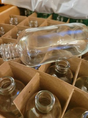 Bottle Clear Glass with Black Mist top (4 ozs) were $6.50 each