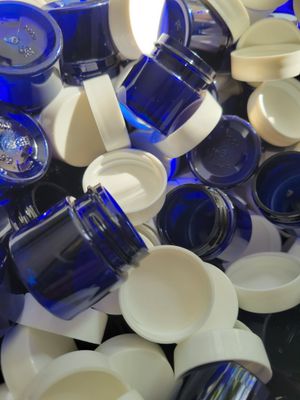 Bottle PET Boston  Straight side jar Blue 1/2 oz-GREAT for Travel &amp; samples