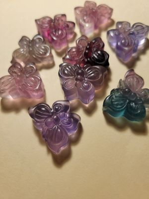 Crystal Carving Small Fluorite Butterfly ( one piece)