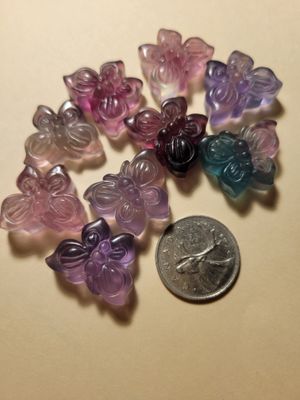 Crystal Carving Small Fluorite Butterfly ( one piece)
