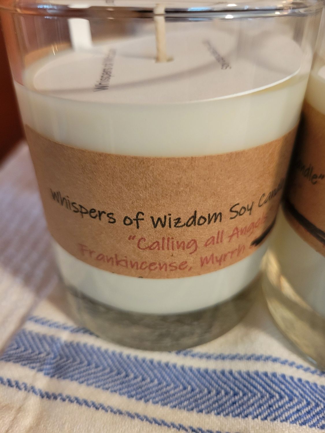 Judy's Soy Candle -Calling All Angels (Frank &amp; Myrrh) no crystals
