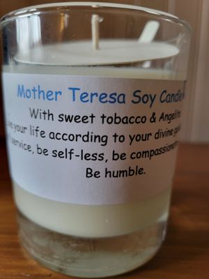 Judy's Soy Candle -Mother Teresa -Sweet Tobacco SALE Retiring (was 25$)