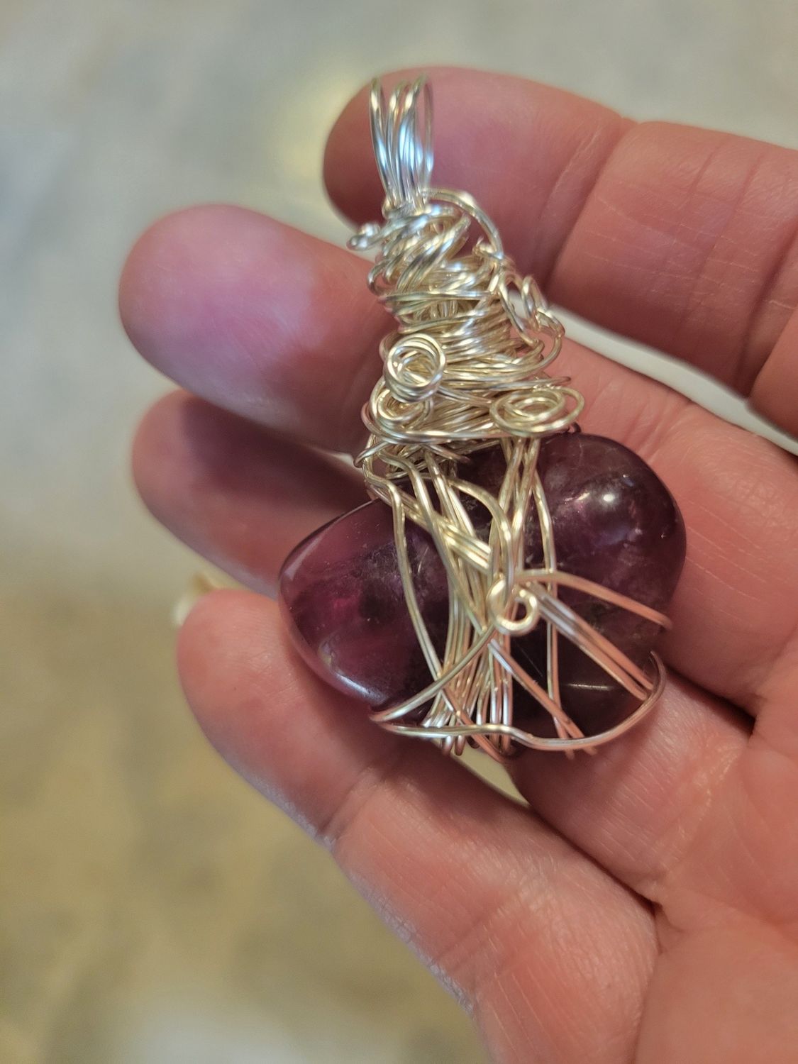 Pendant Fluorite (purple)Long-neck - Created by JudyWAS$75