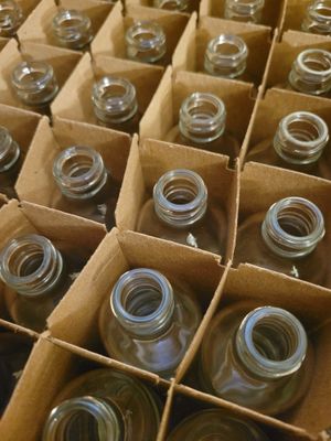 Bottle Clear Glass with White Mist top (2 ozs) were $5.25 each