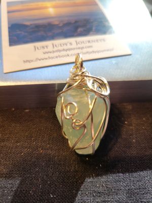 Pendant Green Pistachio Calcite- Created by JudyWAS$65