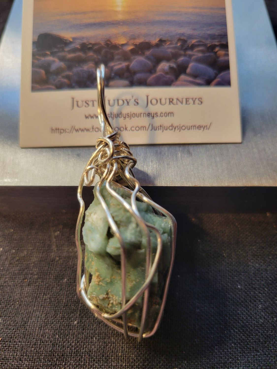 Pendant Green Heulandite- Created by JudyWAS$75